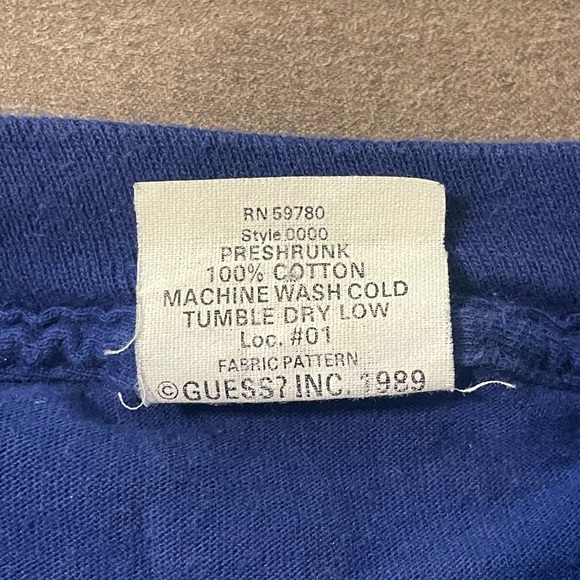Vintage 1989 Men’s L Guess Jeans USA Single Stitch Graphic T-Shirt Rare - Picture 5 of 9